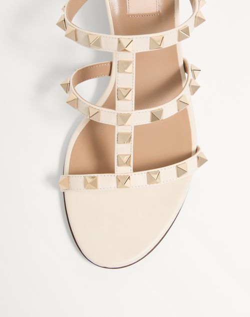 Valentino Garavani - Rockstud Calfskin Leather Slide Sandal 60 Mm - Light Ivory - Woman - Sandals